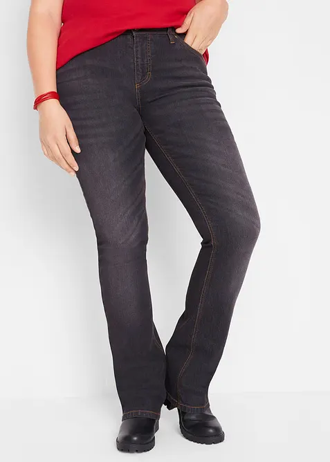 Bootcut stretch jeans, mid waist, bonprix