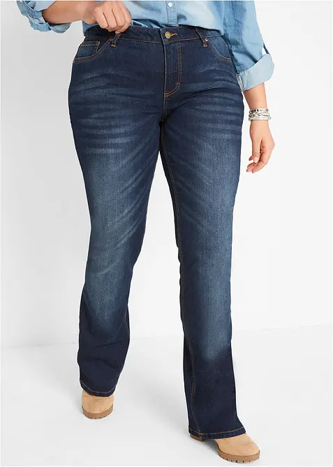 Bootcut stretch jeans, mid waist, bonprix