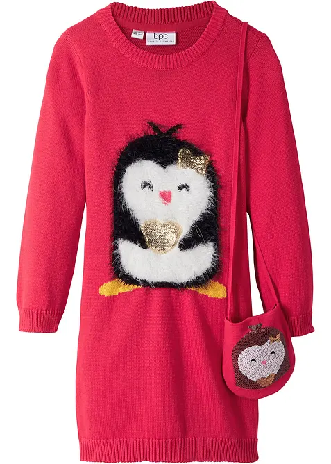 Gebreide meisjes jurk inclusief tasje (2-dlg. set), bonprix