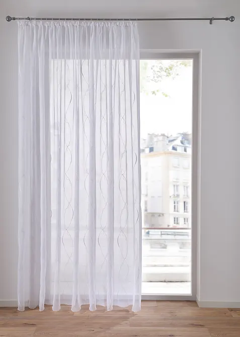 Vitrage met borduursel van gerecycled polyester, bonprix