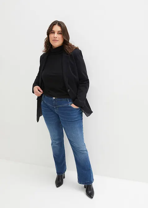 Mid waist stretch jeans, bootcut, bonprix