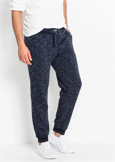 gem&ecirc;leerde joggingbroek met geribde boorden, bonprix