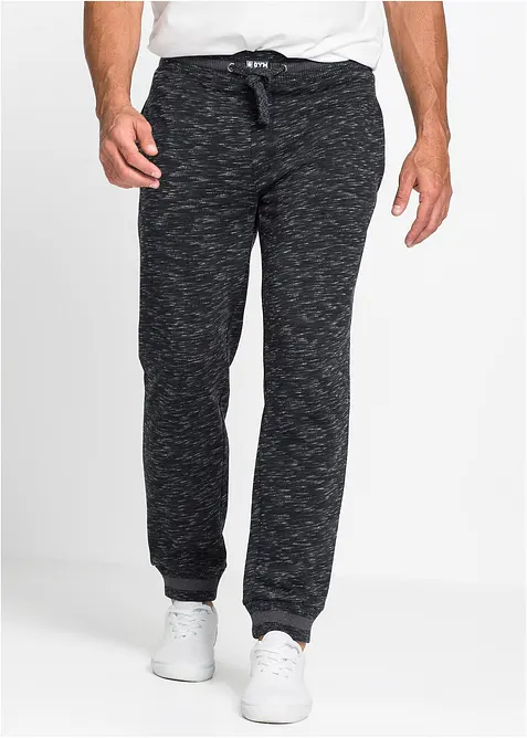 gemêleerde joggingbroek met geribde boorden, bonprix