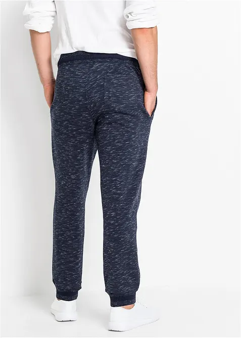 gem&ecirc;leerde joggingbroek met geribde boorden, bonprix