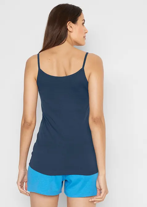 Top met spaghettibandjes van puur katoen (set van 3), bonprix