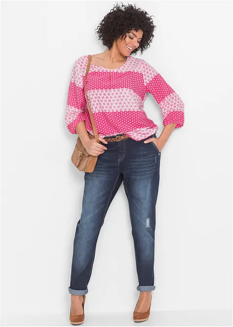 Comfort stretch boyfriend jeans, mid waist, bonprix