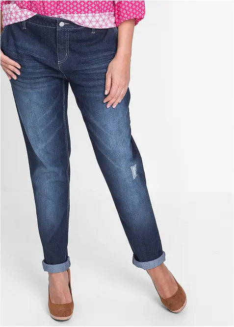 Comfort stretch boyfriend jeans, mid waist, bonprix