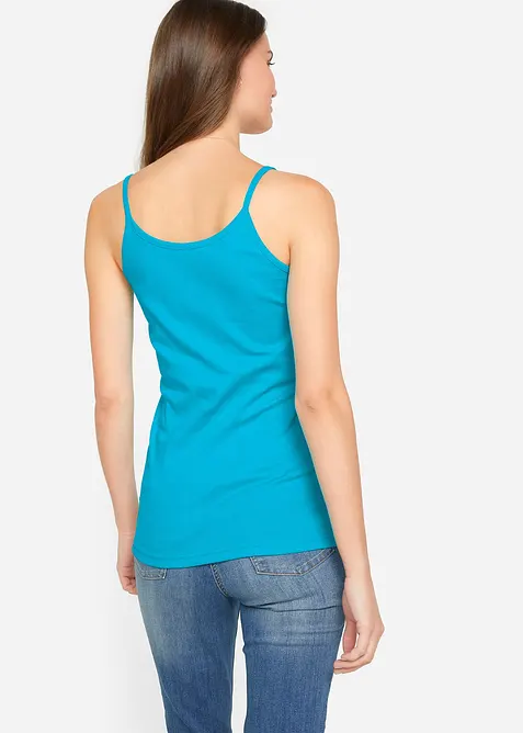 Top met spaghettibandjes van puur katoen (set van 3), bonprix