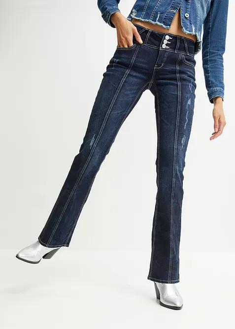Bootcut jeans mid waist, stretch, bonprix