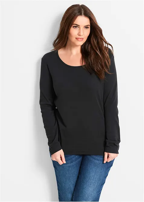 Katoenen longsleeve met ronde hals, bonprix