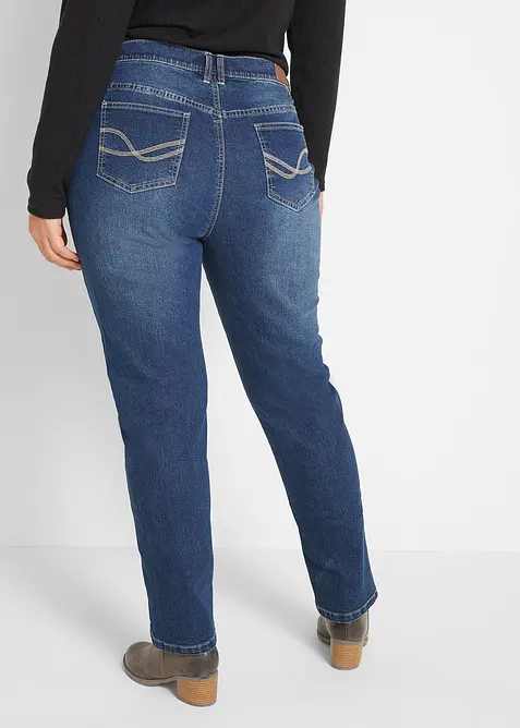 Stretch jeans mid waist, straight, bonprix