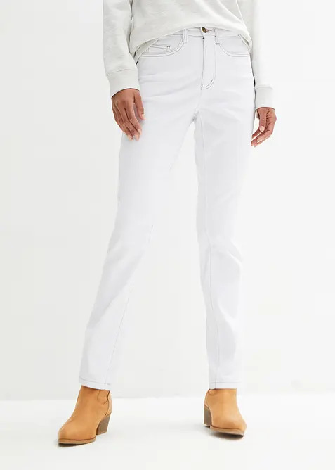 Stretch jeans mid waist, straight, bonprix