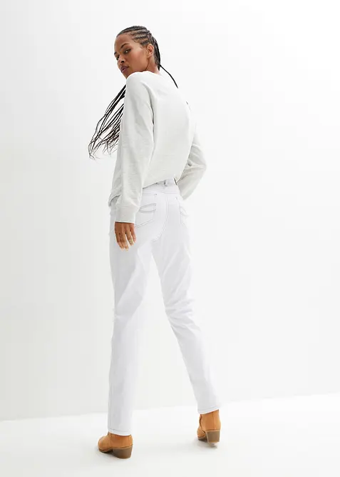 Stretch jeans mid waist, straight, bonprix