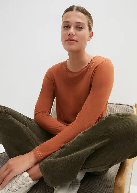 Longsleeve met sierknopen, bonprix