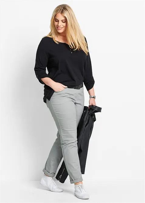 Shirt met knoopsluiting van biologisch katoen, bonprix