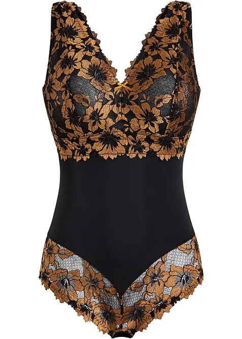 Body van gebloemd kant zonder beugels, bonprix