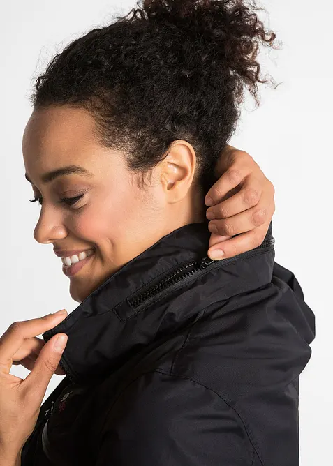 waterdichte functionele outdoor-overgangsjas met capuchon, 2-in-1-look, bonprix