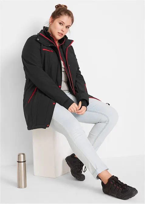 Lange stretch softshell jack, waterafstotend, bonprix