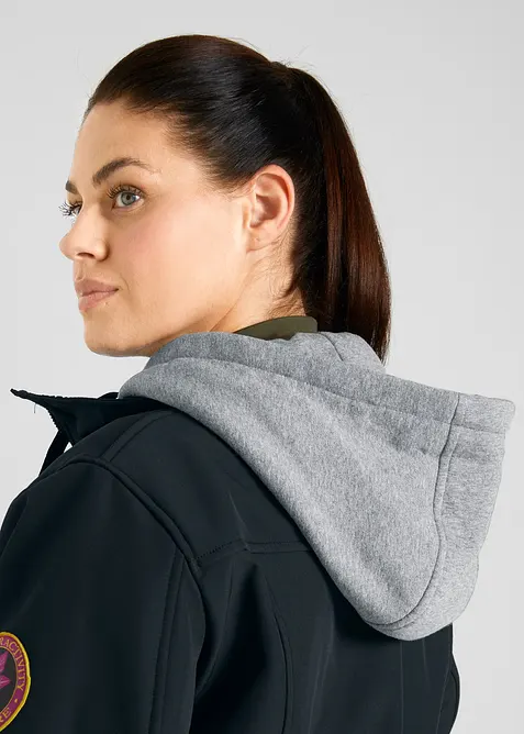 Lange softshell jas in layerlook, waterafstotend, bonprix