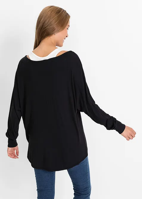 Longshirt en top in een viscosemix, bonprix