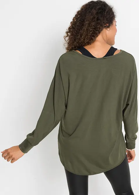 Longshirt en top in een viscosemix, bonprix