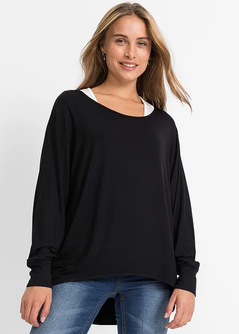 Longshirt en top in een viscosemix, bonprix