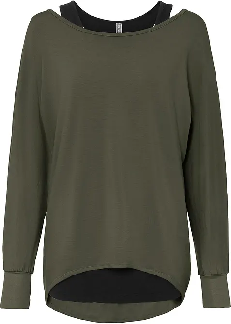 Longshirt en top in een viscosemix, bonprix