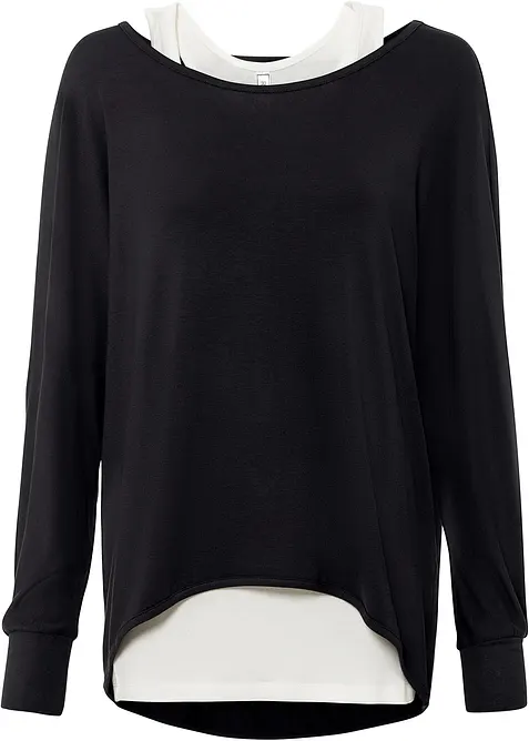 Longshirt en top in een viscosemix, bonprix