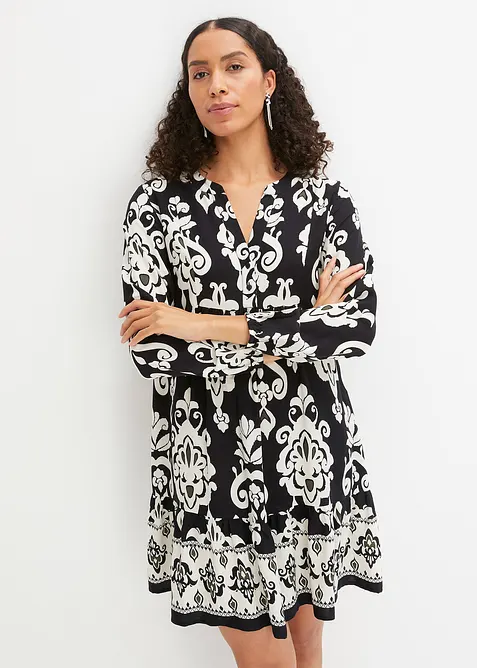 Gedessineerde tuniekjurk van soepele viscose, bonprix