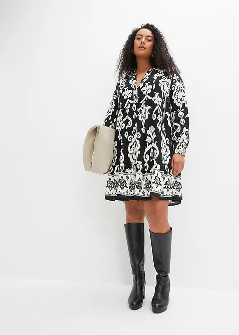 Gedessineerde tuniekjurk van soepele viscose, bonprix