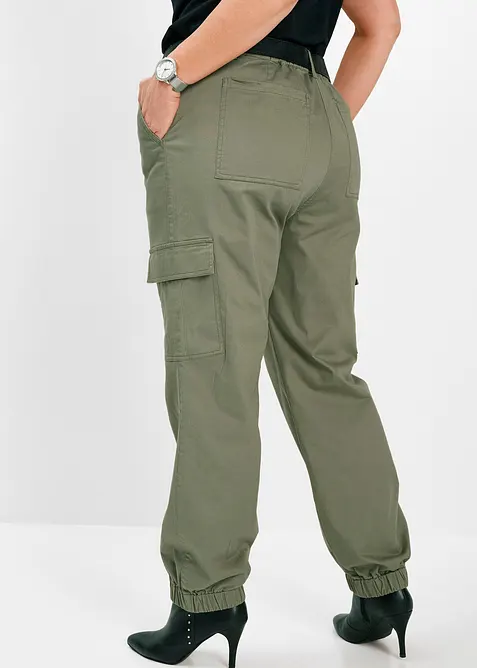 Cargo broek met stretch van katoen, bonprix