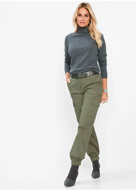 Cargo broek met stretch van katoen, bonprix