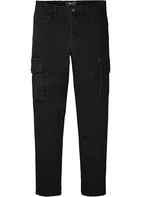 Slim fit stretch cargo broek, straight, bonprix