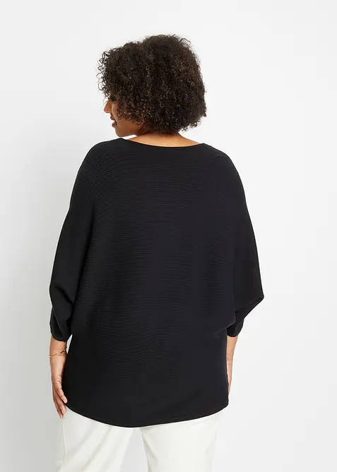 Geribde oversized trui in een viscosemix, bonprix