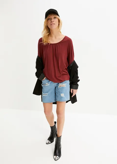 Oversized shirt in een viscosemix, bonprix