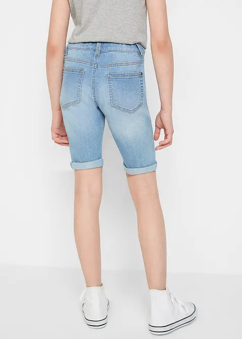 Meisjes stretch jeans short, mid waist, bonprix