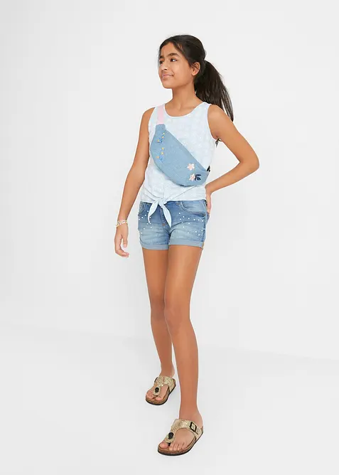 Meisjes jeans short mid waist, bonprix