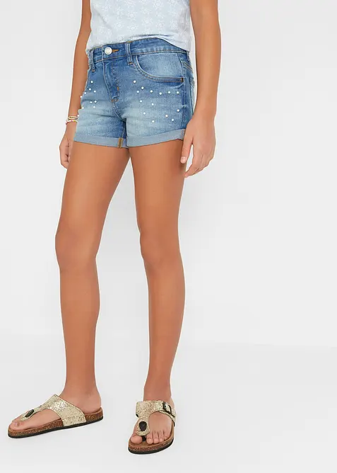 Meisjes jeans short mid waist, bonprix