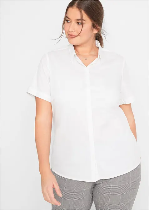 Stretch blouse van een katoenmix met korte mouwen, bonprix