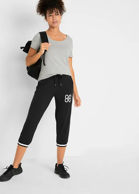 3/4 joggingbroek in een katoen-wolmix, bonprix