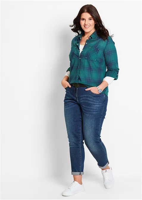 Geruite overhemblouse van katoen, bonprix