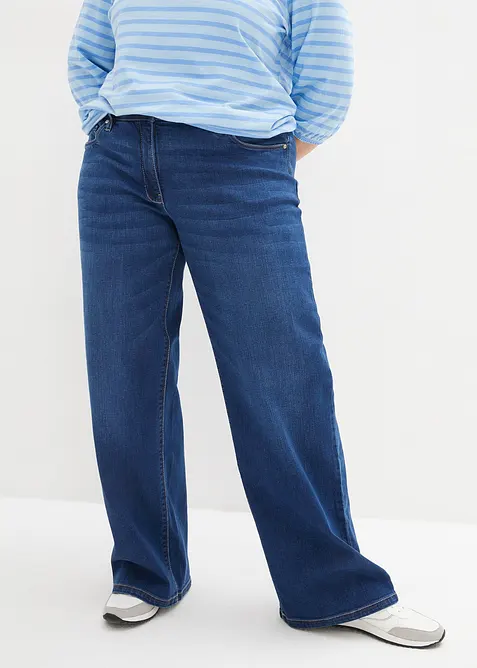 Wide leg jeans mid waist, comfort tailleband, bonprix