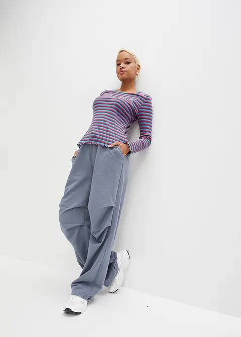 Geribd shirt met strepen van biologisch katoen, bonprix