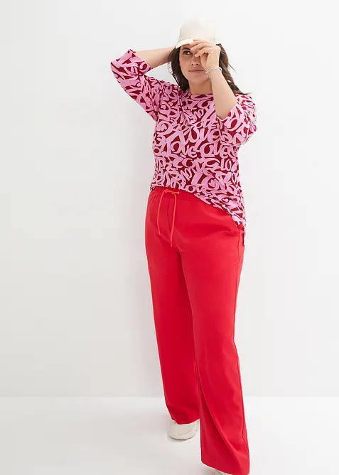 Shirt met ronde hals, 3/4 mouw, bonprix