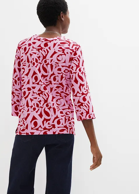 Shirt met ronde hals, 3/4 mouw, bonprix