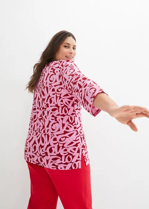 Shirt met ronde hals, 3/4 mouw, bonprix