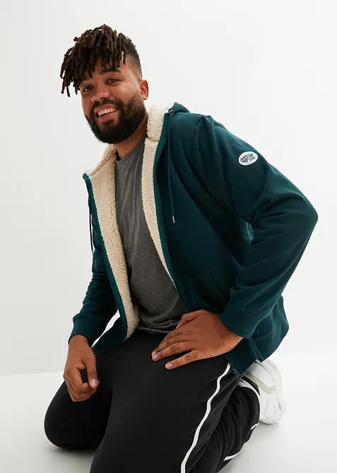 Thermo sweatvest met capuchon en fleece voering, bonprix