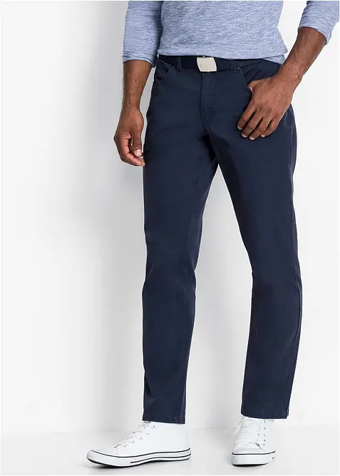 Regular fit twill broek van katoen, straight, bonprix