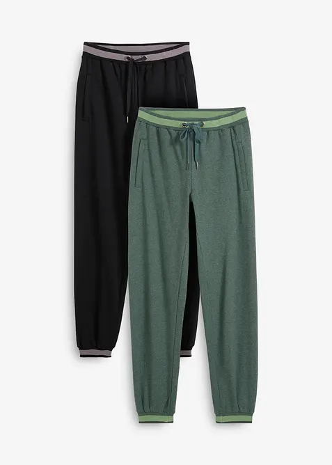 Sweatpants in een katoenmix (set van 2), bonprix