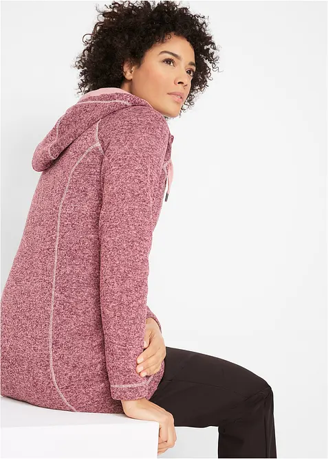 Lang fleece vest met capuchon, bonprix